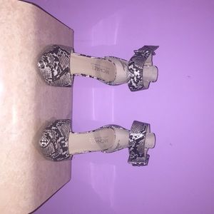 Snake skin print heels